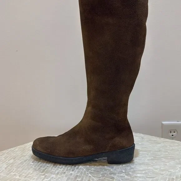 Clark’s tall suede boots Sherpa lined zipper Brown size 5.5 - Picture 6 of 11